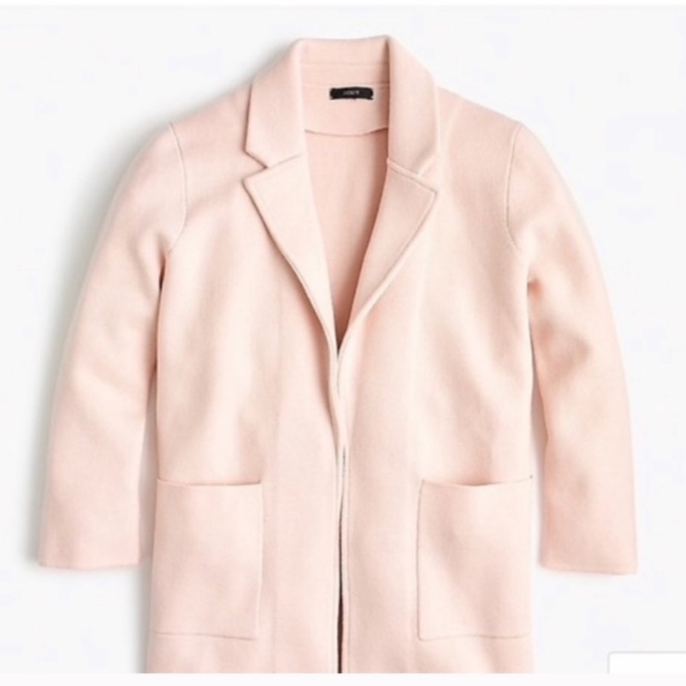 J Crew Pink Sophie open-front sweater-blazer